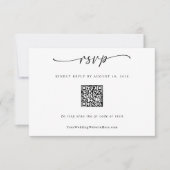 シンプルモダン結婚式QRコードハート 出欠カード (正面)