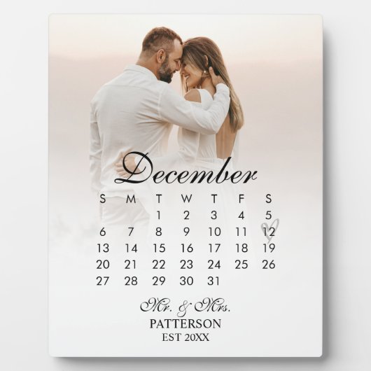 シンプルモダン結婚日 フォトプラーク (正面)