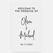 シンプルモダン結婚歓迎 アクリルサイン (正面)
