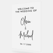 シンプルモダン結婚歓迎 アクリルサイン (傾斜)