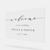 シンプルモダン結婚歓迎 アクリルサイン (傾斜)