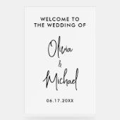 シンプルモダン結婚歓迎 アクリルサイン (正面)
