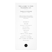 シンプルモダン結婚縦型プログラムカード ラックカード (正面)