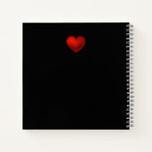 シンプルモダン結婚赤いハート ノートブック (裏面)
