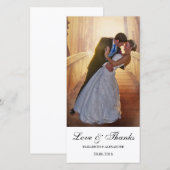 シンプルモダン結婚Thank You Photo Card サンキューカード (正面/裏面)