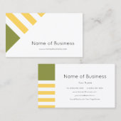 シンプルモダン緑と黄色のワイドストライプ 名刺 (正面/裏面)