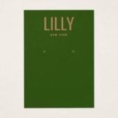 シンプルモダン緑イヤリング表示カード (正面)