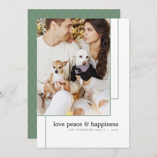 シンプルモダン線(緑) シーズンカード (正面/裏面)