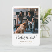 シンプルモダン縁ど写真結婚の飛び出し 案内状 (スタンド正面)