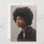 シンプルモダン縁ど金ゴールド卒業招待状 招待状 (正面)