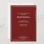 シンプルモダン縁ど金ゴールド卒業招待状 招待状 (裏面)