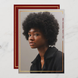 シンプルモダン縁ど金ゴールド卒業招待状 招待状