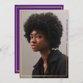 シンプルモダン縁ど金ゴールド卒業招待状 招待状