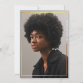 シンプルモダン縁ど金ゴールド卒業招待状 招待状 (正面)