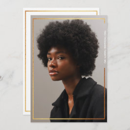 シンプルモダン縁ど金ゴールド卒業招待状 招待状