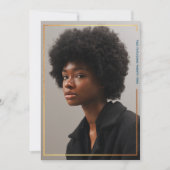 シンプルモダン縁ど金ゴールド卒業招待状 招待状 (正面)