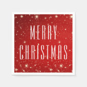 シンプルモダン聖降誕祭の赤白 スタンダードカクテルナプキン (正面)