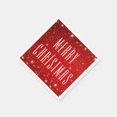 シンプルモダン聖降誕祭の赤白 スタンダードカクテルナプキン (角)