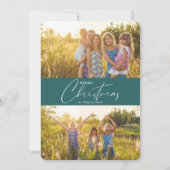 シンプルモダン聖降誕祭ダークグリーン シーズンカード (正面)