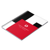 シンプルモダン色ブロック赤白と黒 ノートブック (左側)