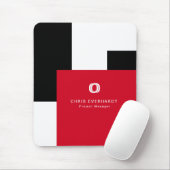 シンプルモダン色ブロック赤白と黒 マウスパッド (マウス)