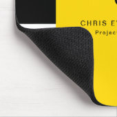 シンプルモダン色ブロック黄色の白と黒 マウスパッド (コーナー)