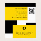 シンプルモダン色ブロック黄色の白と黒 名刺 (外部フラット)