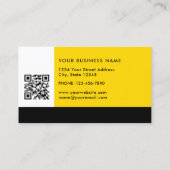 シンプルモダン色ブロック黄色の白と黒 名刺 (裏面)