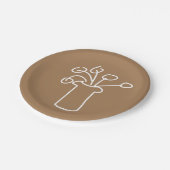 シンプルモダン花白 ペーパープレート (アングル)