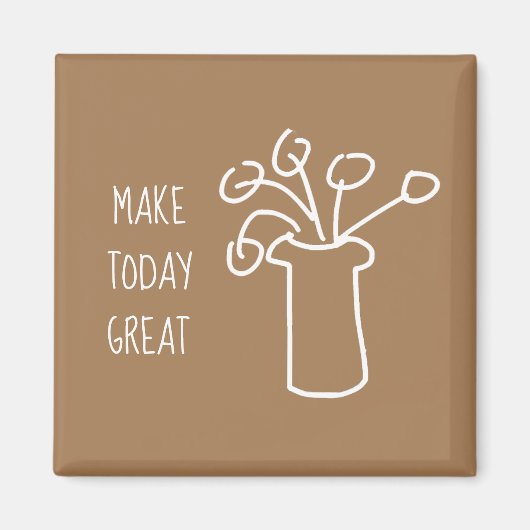 シンプルモダン花白 マグネット (正面)