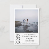 シンプルモダン芸術的ミニマ結婚リスト セーブザデート (正面)