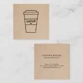 シンプルモダン茶かわいいコーヒー スクエア名刺 (正面/裏面)