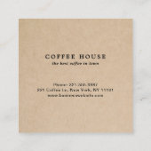 シンプルモダン茶かわいいコーヒー スクエア名刺 (裏面)