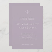 シンプルモダン薄紫結婚式招待状
