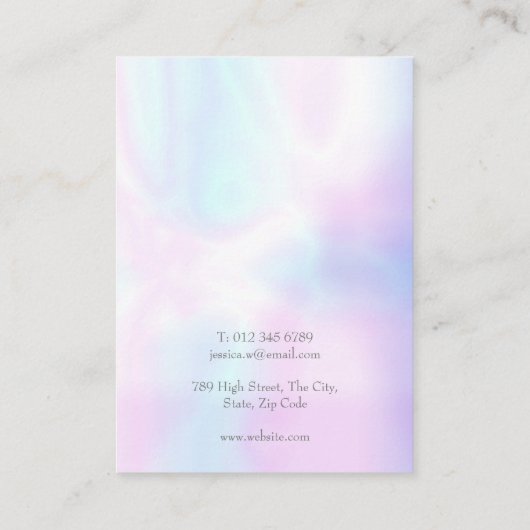 シンプルモダン虹彩色イヤリングディスプレイカード 名刺 (裏面)