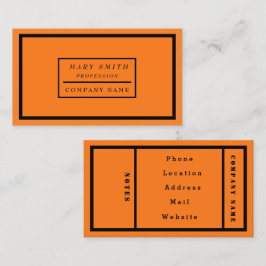 シンプルモダン蛍光オレンジ 名刺