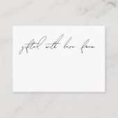 シンプルモダン表示シャワーブライダルギフトカード エンクロージャーカード (裏面)