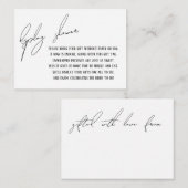 シンプルモダン表示シャワーブライダルギフトカード エンクロージャーカード (正面/裏面)