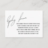 シンプルモダン表示シャワーブライダルギフトカード エンクロージャーカード (正面)