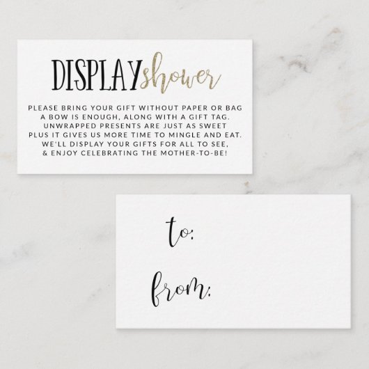 シンプルモダン表示赤ちゃんシャワー囲いカード エンクロージャーカード (正面/裏面)