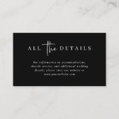 シンプルモダン詳細とミニマル結婚リストブラック エンクロージャーカード (正面)