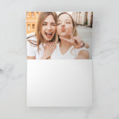 シンプルモダン誕生日セージ緑12写真コラージュ カード (内部)