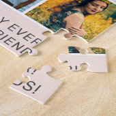 シンプルモダン誕生日ピンク10フォトコラージグリッド ジグソーパズル (側面)