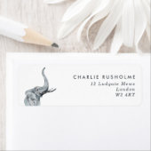 シンプルモダン象パーソナライズされた差出人住所 ラベル (インサイチュ)