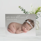 シンプルモダン賛美ベビー誕生 案内状 (スタンド正面)