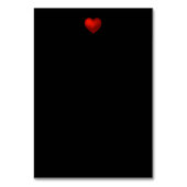 シンプルモダン赤いハートブラック結婚ズ テーブルナンバー (裏面)