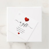シンプルモダン赤いハート結婚式の引き出物ラベル フェイバータグ (インサイチュ)