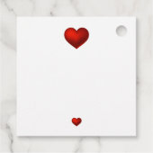 シンプルモダン赤いハート結婚式の引き出物ラベル フェイバータグ (裏面)
