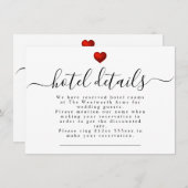 シンプルモダン赤いハート結婚文房具 エンクロージャーカード (正面/裏面)