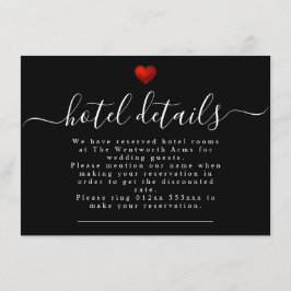 シンプルモダン赤いハート結婚文房具 エンクロージャーカード